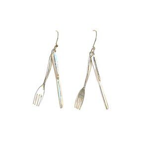925 Sterling Silver Fork and Knife Earrings